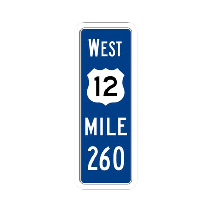 MUTCD-OH D10-4 (Ohio) (Road Sign) STICKER Vinyl Kiss-Cut Decal 2 Inch White - The Sticker Space