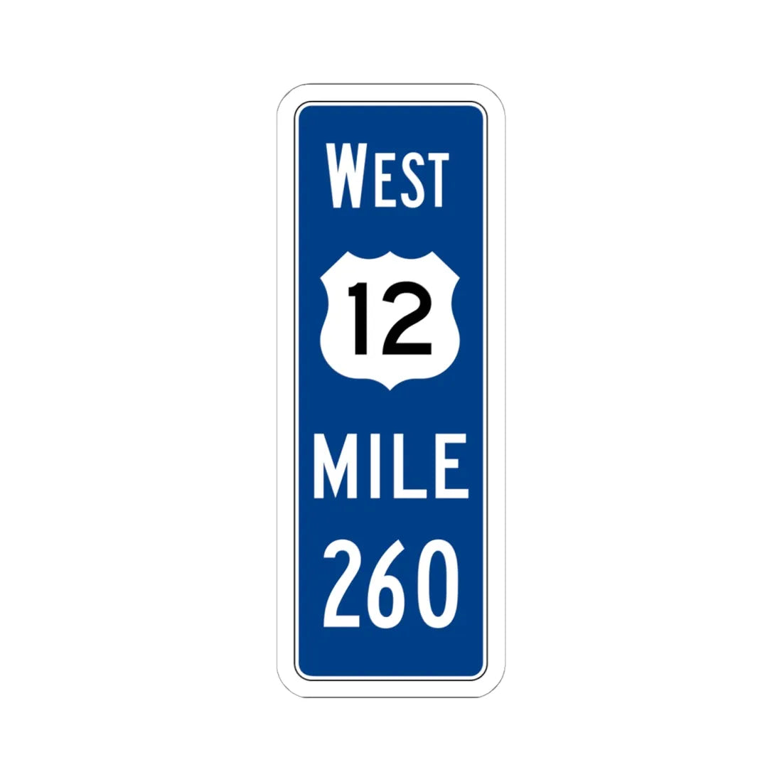 MUTCD-OH D10-4 (Ohio) (Road Sign) STICKER Vinyl Kiss-Cut Decal 6 Inch White - The Sticker Space