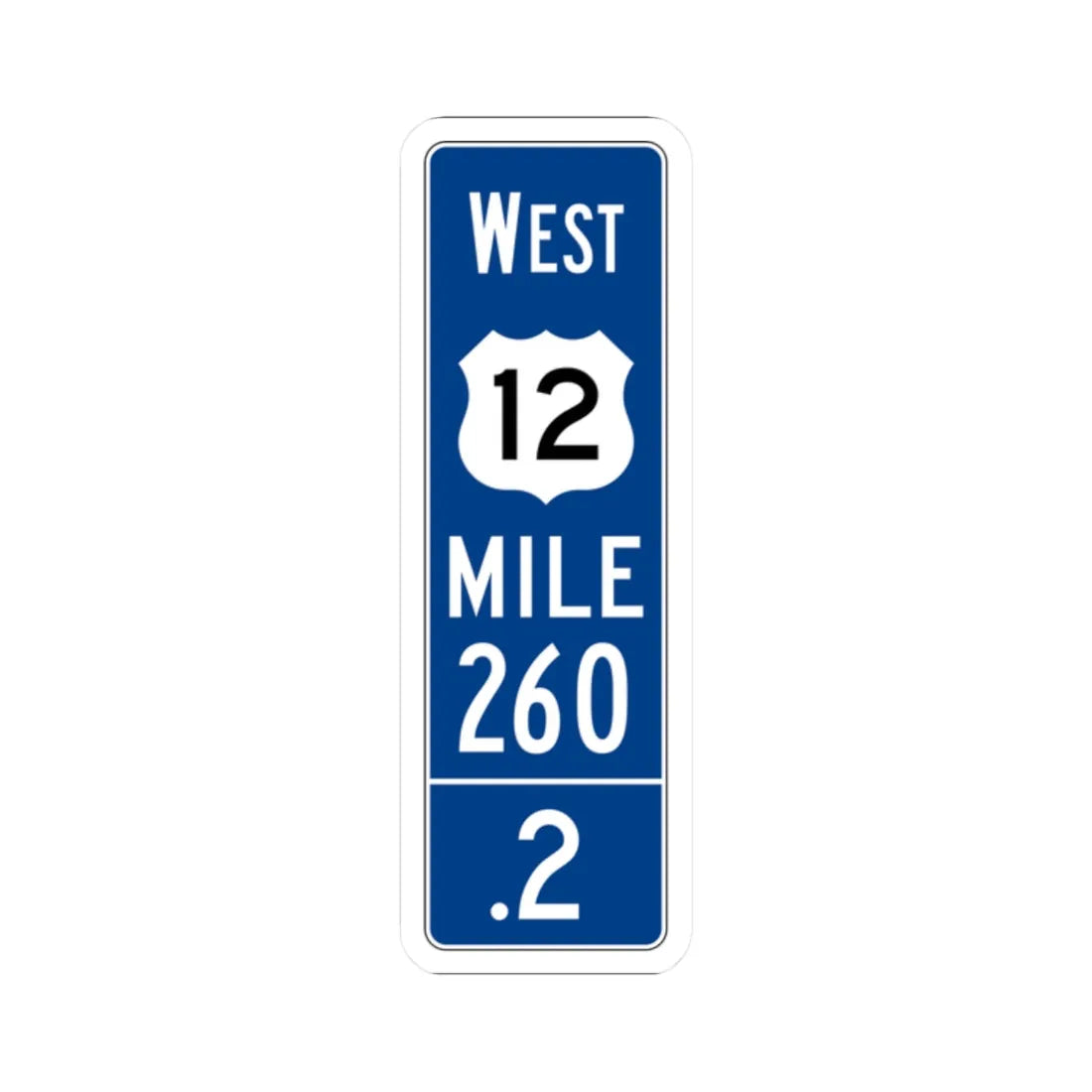 MUTCD-OH D10-5 (Ohio) (Road Sign) STICKER Vinyl Kiss-Cut Decal 2 Inch White - The Sticker Space