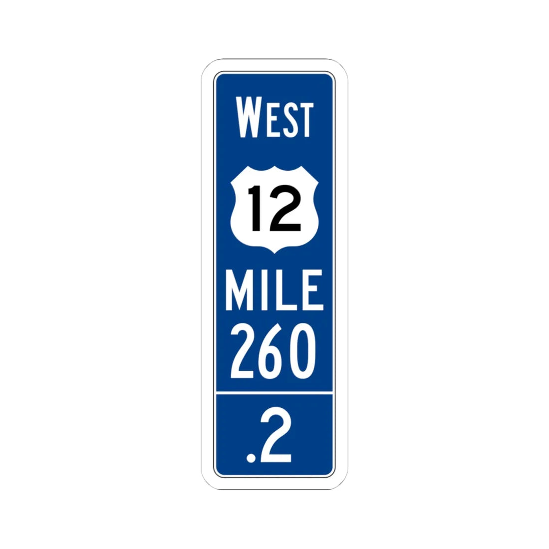 MUTCD-OH D10-5 (Ohio) (Road Sign) STICKER Vinyl Kiss-Cut Decal 4 Inch White - The Sticker Space