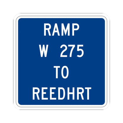 MUTCD-OH D10-H5a (Ohio) (Road Sign) STICKER Vinyl Kiss-Cut Decal 2 Inch White - The Sticker Space