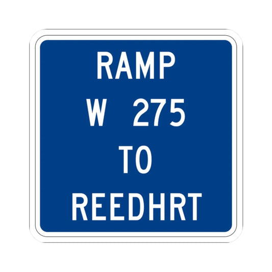 MUTCD-OH D10-H5a (Ohio) (Road Sign) STICKER Vinyl Kiss-Cut Decal 2 Inch White - The Sticker Space