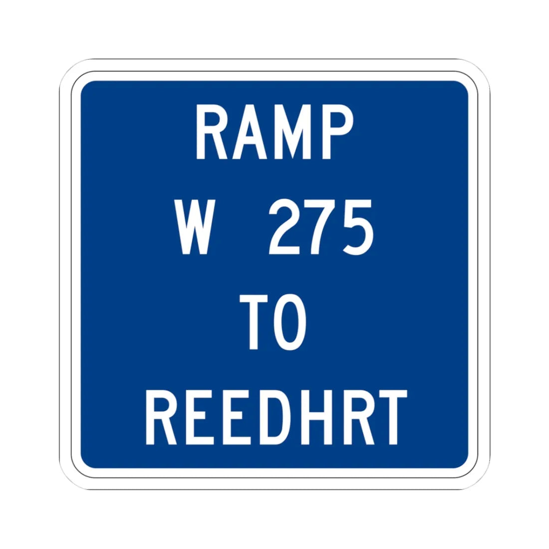 MUTCD-OH D10-H5a (Ohio) (Road Sign) STICKER Vinyl Kiss-Cut Decal 3 Inch White - The Sticker Space