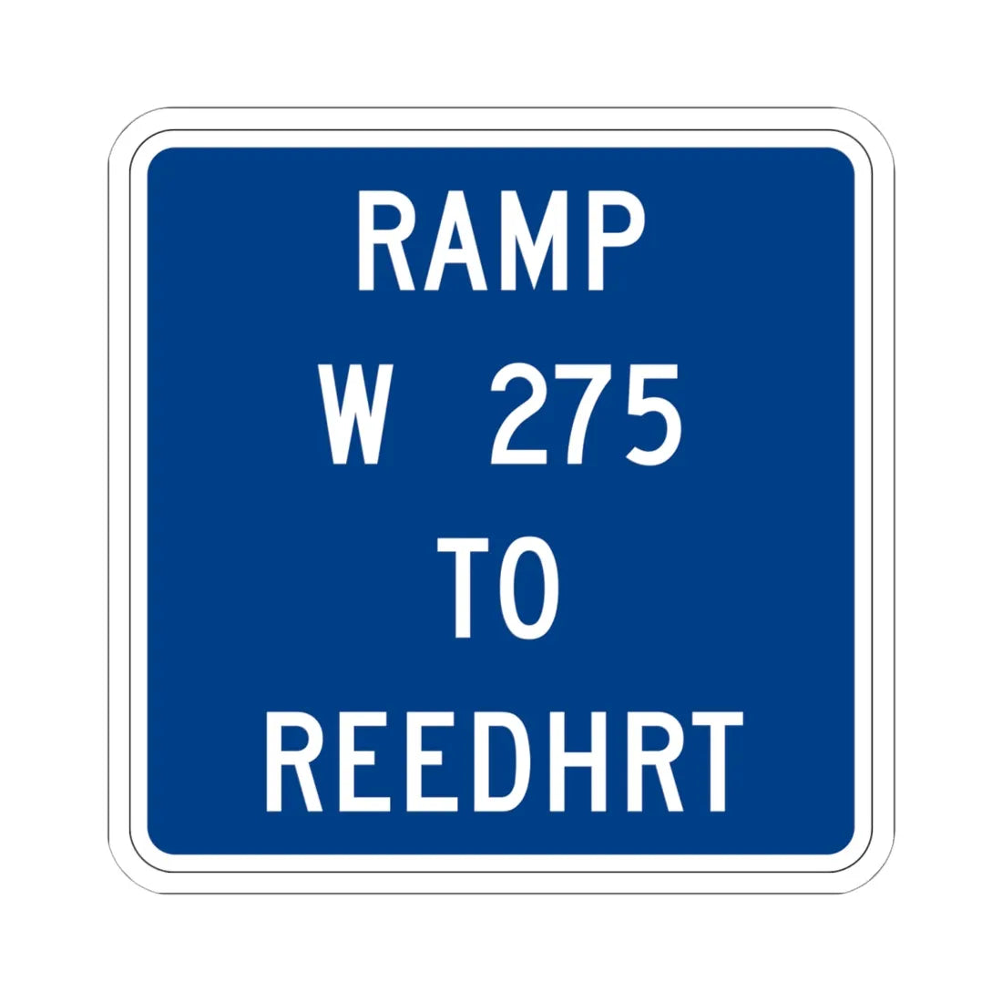 MUTCD-OH D10-H5a (Ohio) (Road Sign) STICKER Vinyl Kiss-Cut Decal 6 Inch White - The Sticker Space