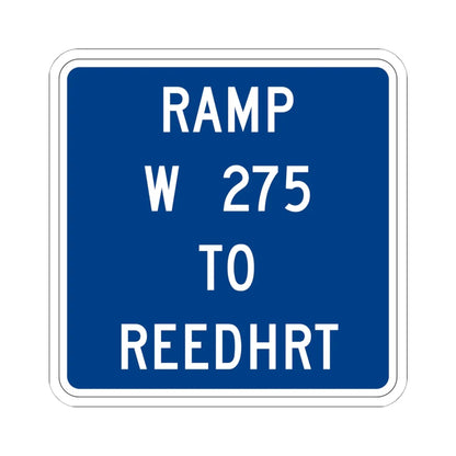 MUTCD-OH D10-H5a (Ohio) (Road Sign) STICKER Vinyl Kiss-Cut Decal 6 Inch White - The Sticker Space