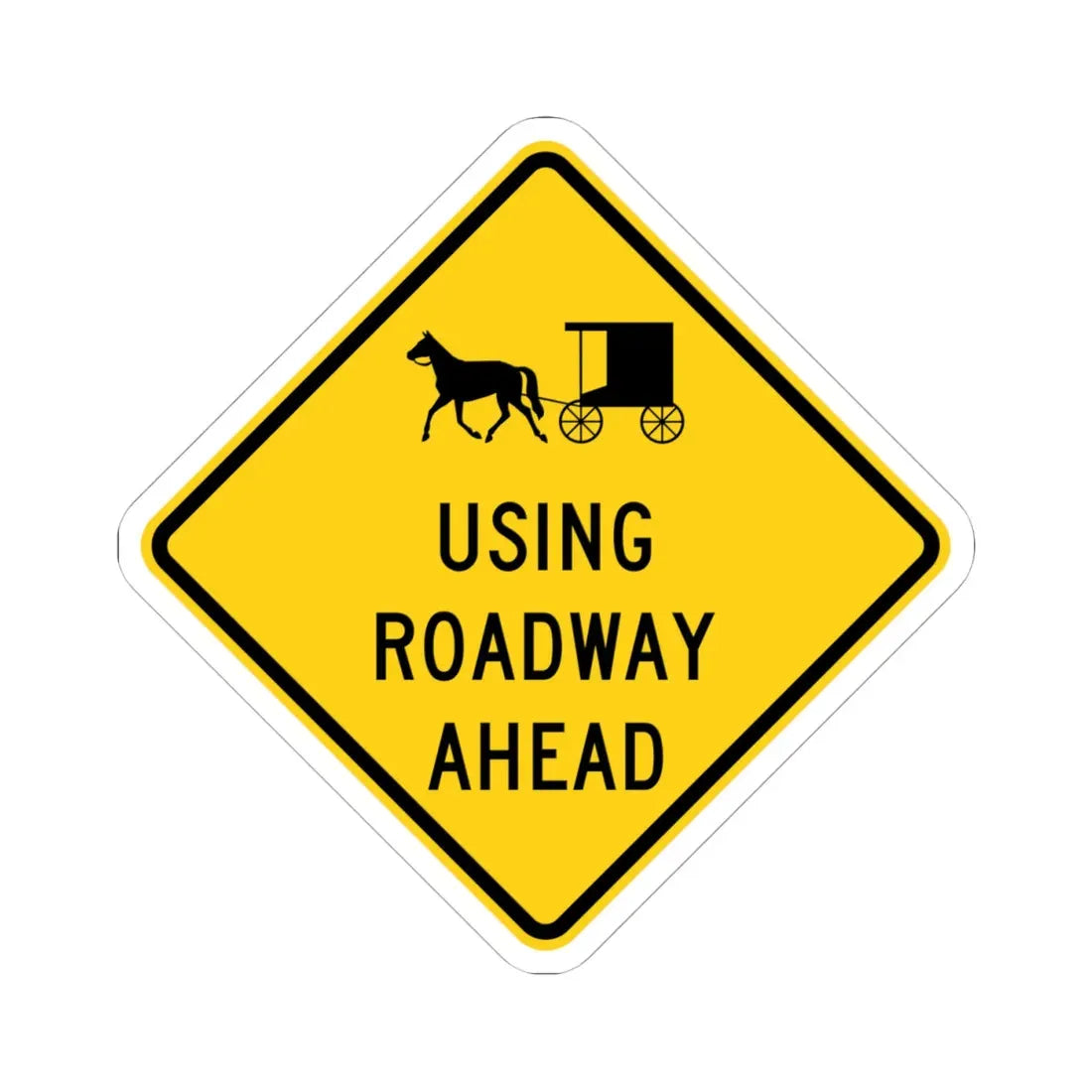 MUTCD-OH W11-H14a (Ohio) (Road Sign) STICKER Vinyl Kiss-Cut Decal 4 Inch White - The Sticker Space