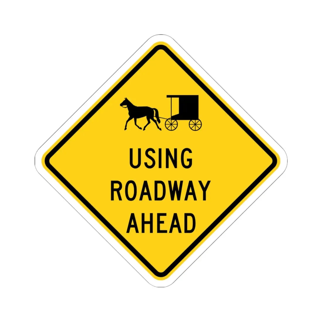 MUTCD-OH W11-H14a (Ohio) (Road Sign) STICKER Vinyl Kiss-Cut Decal 6 Inch White - The Sticker Space