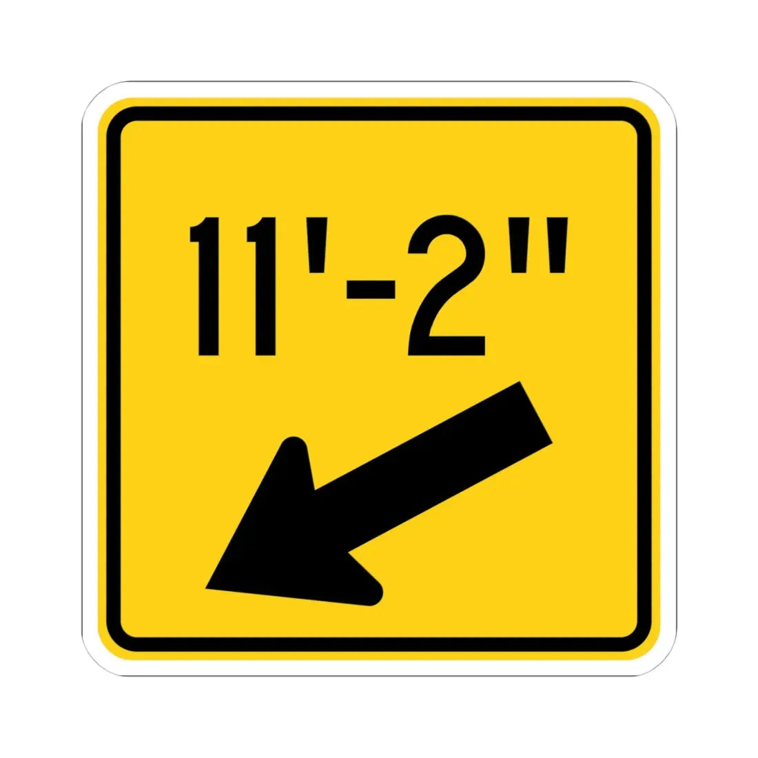 MUTCD-OH W12-H3L (Ohio) (Road Sign) STICKER Vinyl Kiss-Cut Decal 4 Inch White - The Sticker Space