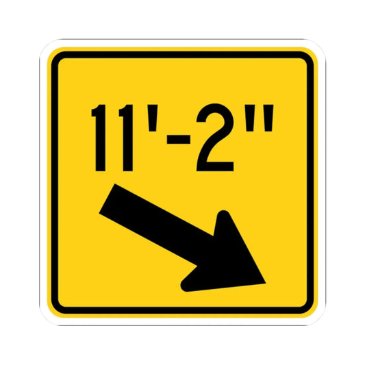 MUTCD-OH W12-H3R (Ohio) (Road Sign) STICKER Vinyl Kiss-Cut Decal 2 Inch White - The Sticker Space