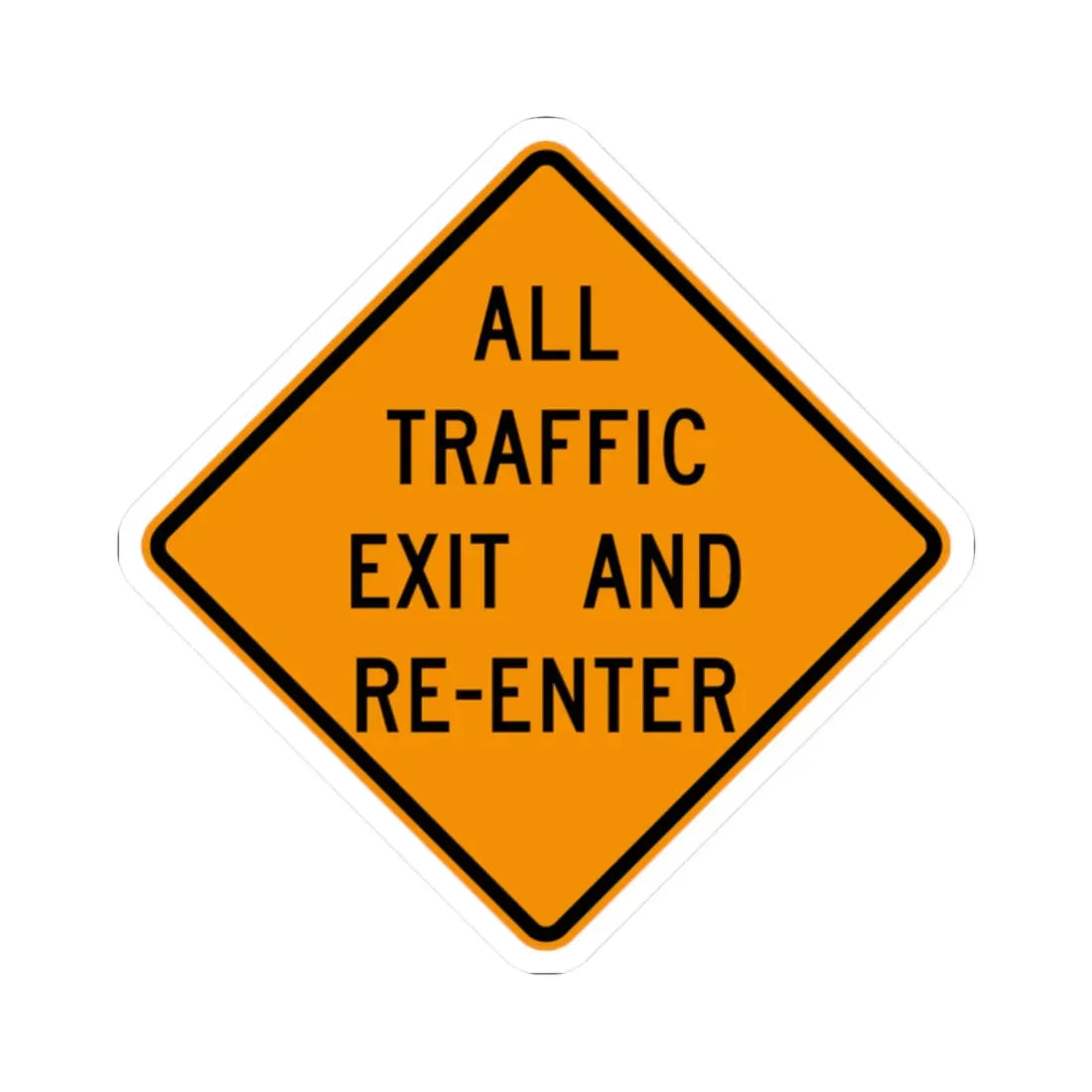 MUTCD-OH W20-H19 (Ohio) (Road Sign) STICKER Vinyl Kiss-Cut Decal 2 Inch White - The Sticker Space