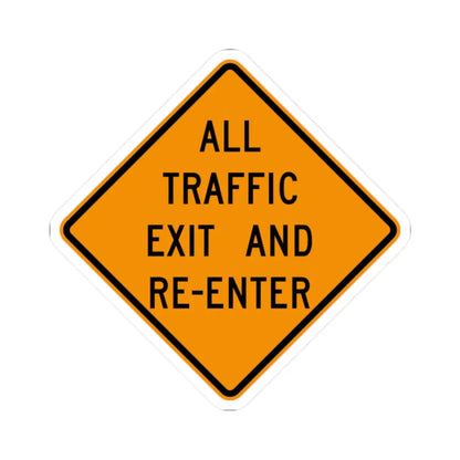 MUTCD-OH W20-H19 (Ohio) (Road Sign) STICKER Vinyl Kiss-Cut Decal 2 Inch White - The Sticker Space