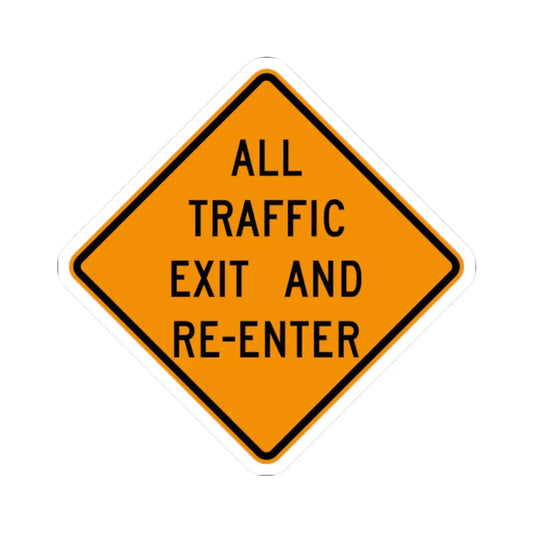 MUTCD-OH W20-H19 (Ohio) (Road Sign) STICKER Vinyl Kiss-Cut Decal 2 Inch White - The Sticker Space