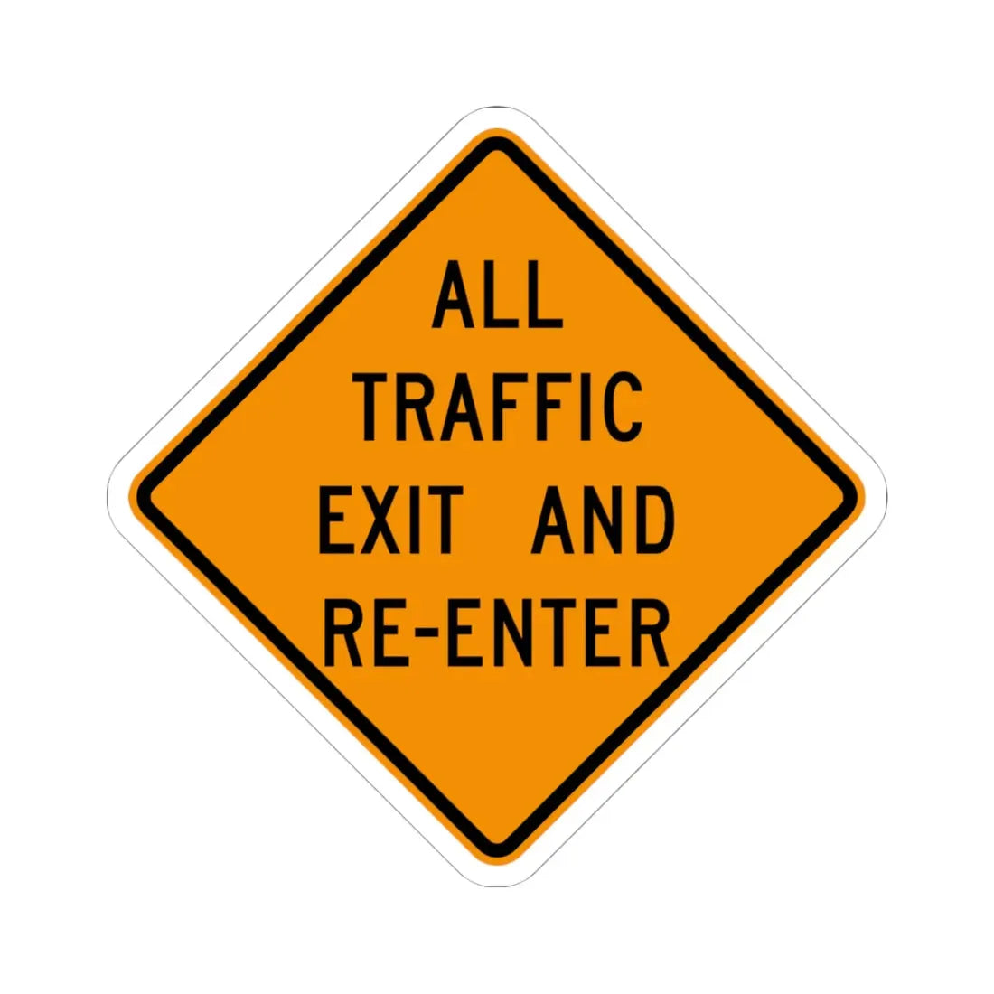 MUTCD-OH W20-H19 (Ohio) (Road Sign) STICKER Vinyl Kiss-Cut Decal 4 Inch White - The Sticker Space