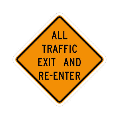 MUTCD-OH W20-H19 (Ohio) (Road Sign) STICKER Vinyl Kiss-Cut Decal 6 Inch White - The Sticker Space