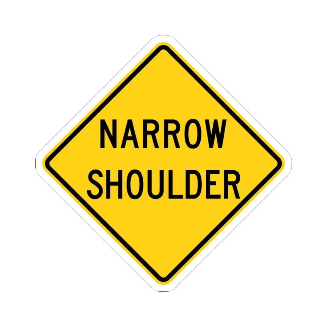 MUTCD-OH W8-H23a (Ohio) (Road Sign) STICKER Vinyl Kiss-Cut Decal 3 Inch White - The Sticker Space