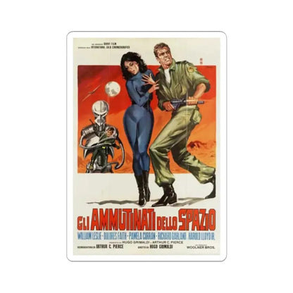 MUTINY IN OUTER SPACE (ITALIAN) 1965 Movie Poster - STICKER Vinyl Kiss-Cut Decal 3 Inch White - The Sticker Space