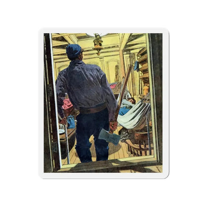 Mutiny In Paradise, This Week Magazine, May 5, 1957 (Magazine Illustration) Refrigerator Magnet 2 Inch - The Sticker Space