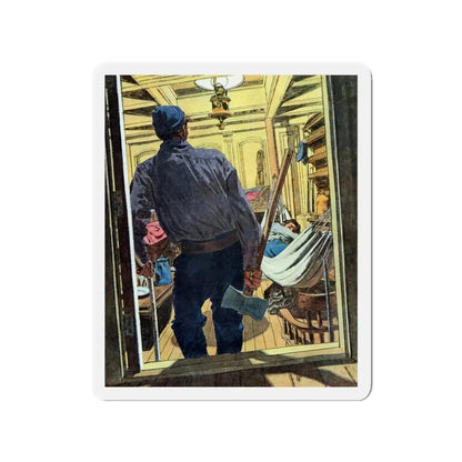 Mutiny In Paradise, This Week Magazine, May 5, 1957 (Magazine Illustration) Refrigerator Magnet 3 Inch - The Sticker Space