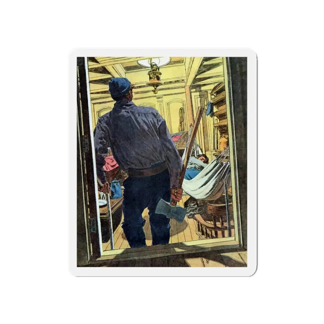 Mutiny In Paradise, This Week Magazine, May 5, 1957 (Magazine Illustration) Refrigerator Magnet 5 Inch - The Sticker Space