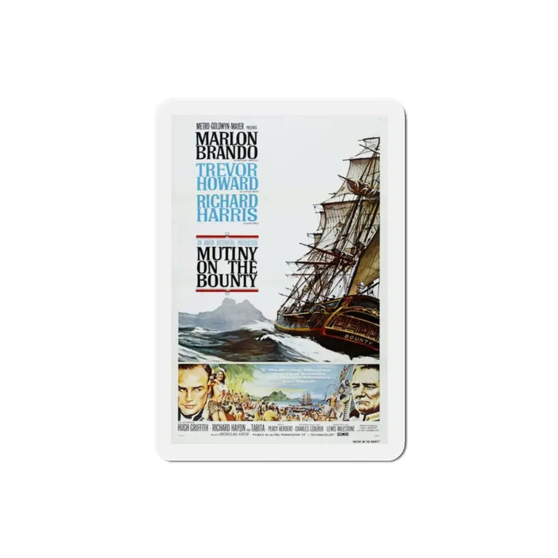 Mutiny on the Bounty 1962 Movie Poster Refrigerator Magnet 2 Inch - The Sticker Space
