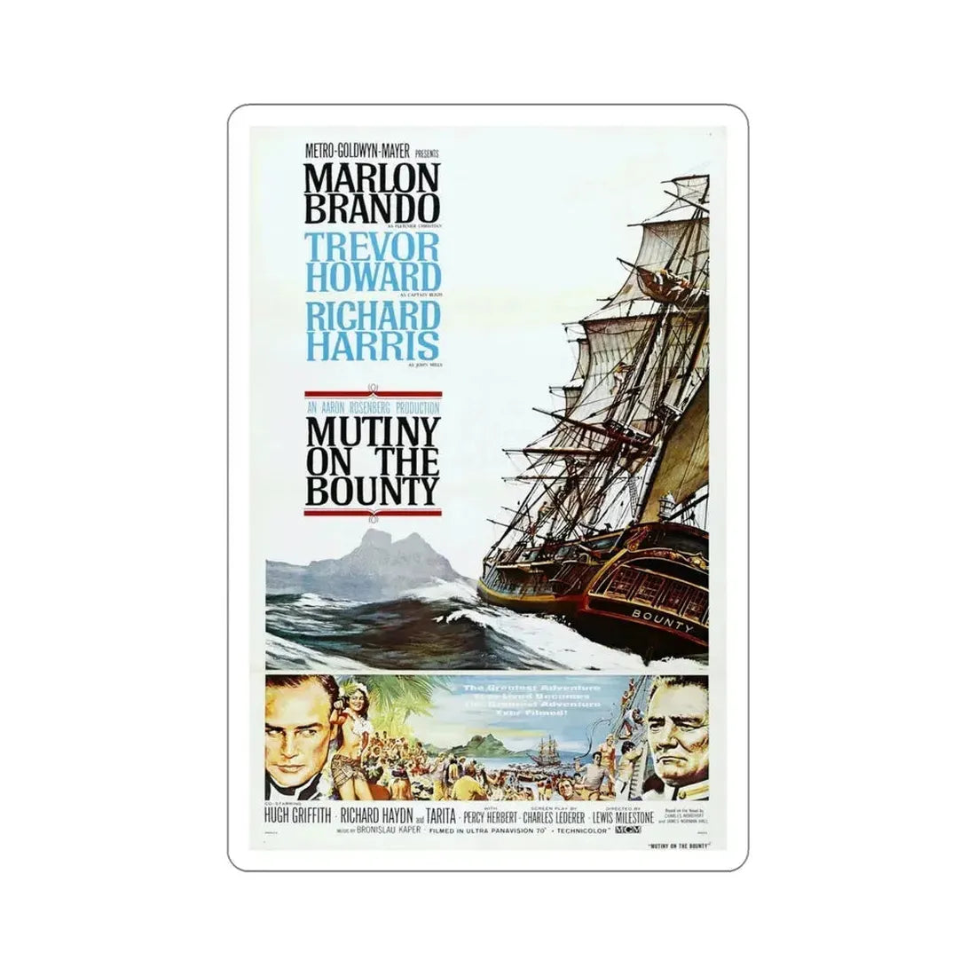 Mutiny on the Bounty 1962 Movie Poster STICKER Vinyl Die-Cut Decal 5 Inch - The Sticker Space