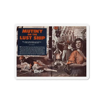 Mutiny on the Lust Ship, Wildcat Adventures, December 1961 (Magazine Illustration) Refrigerator Magnet 2 Inch - The Sticker Space
