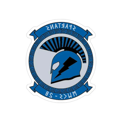 MWCS 28 Spartans (USMC) REVERSE PRINT Transparent Die-Cut STICKER 3 Inch Die-Cut Transparent - The Sticker Space