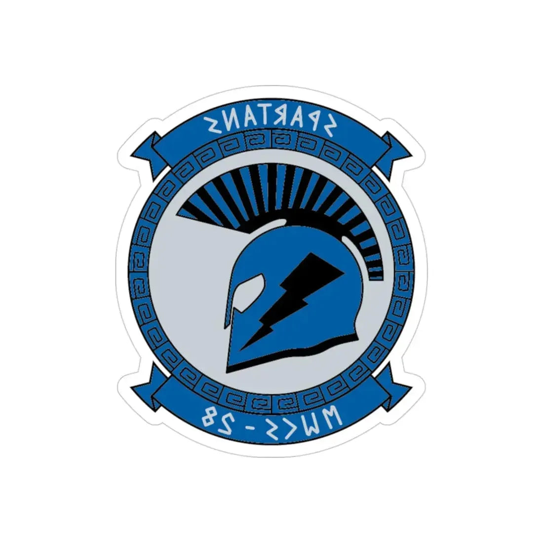 MWCS 28 Spartans (USMC) REVERSE PRINT Transparent Die-Cut STICKER - The Sticker Space