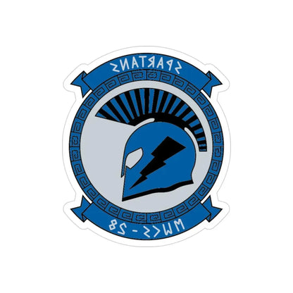MWCS 28 Spartans (USMC) REVERSE PRINT Transparent Die-Cut STICKER - The Sticker Space