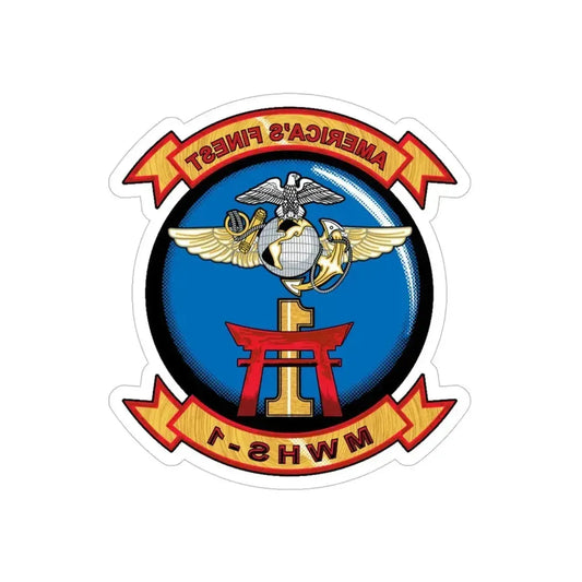 MWHS 1 (USMC) REVERSE PRINT Transparent Die-Cut STICKER 6 Inch Die-Cut Transparent - The Sticker Space