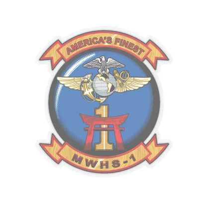 MWHS 1 (USMC) STICKER Vinyl Kiss-Cut Decal 4 Inch Transparent - The Sticker Space
