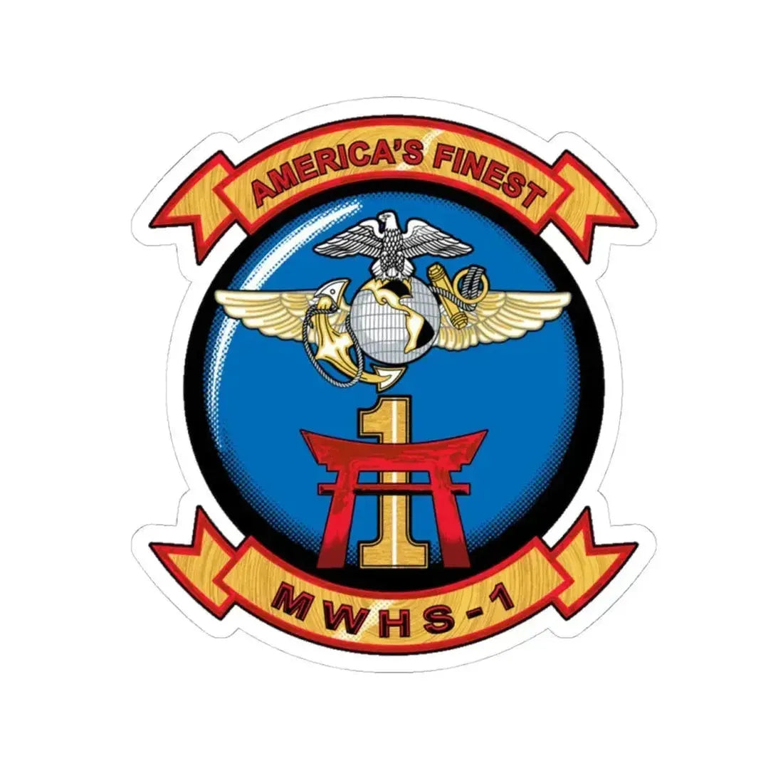 MWHS 1 (USMC) STICKER Vinyl Kiss-Cut Decal 4 Inch White - The Sticker Space