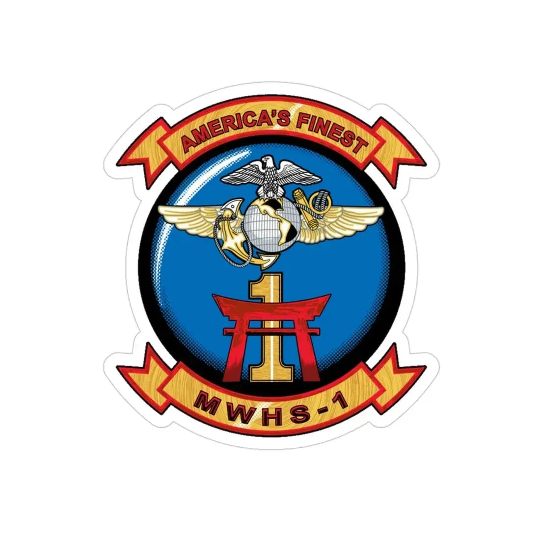 MWHS 1 (USMC) Transparent STICKER Die-Cut Vinyl Decal 3 Inch - The Sticker Space