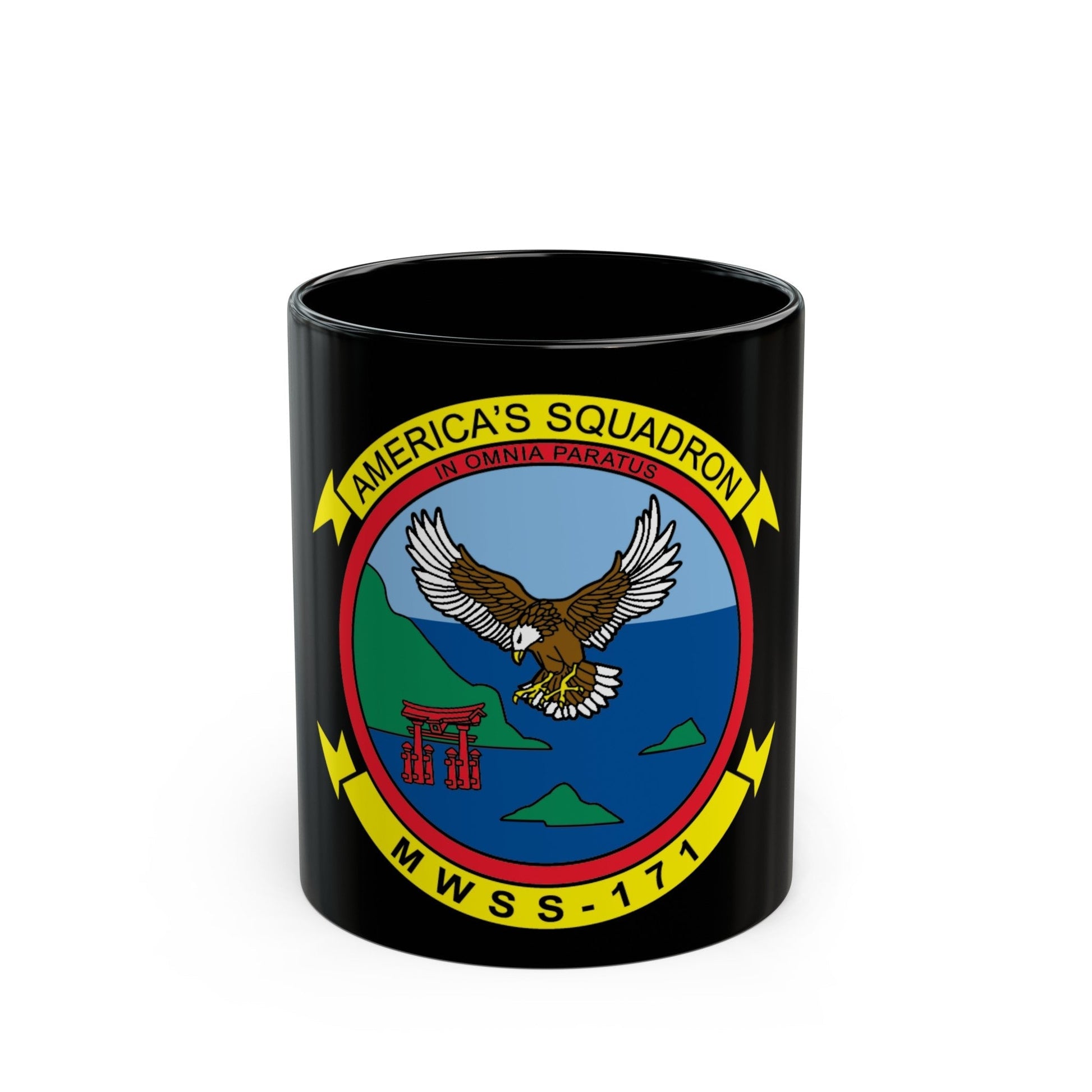 MWSS 171 America (USMC) Black Coffee Mug-11oz-The Sticker Space