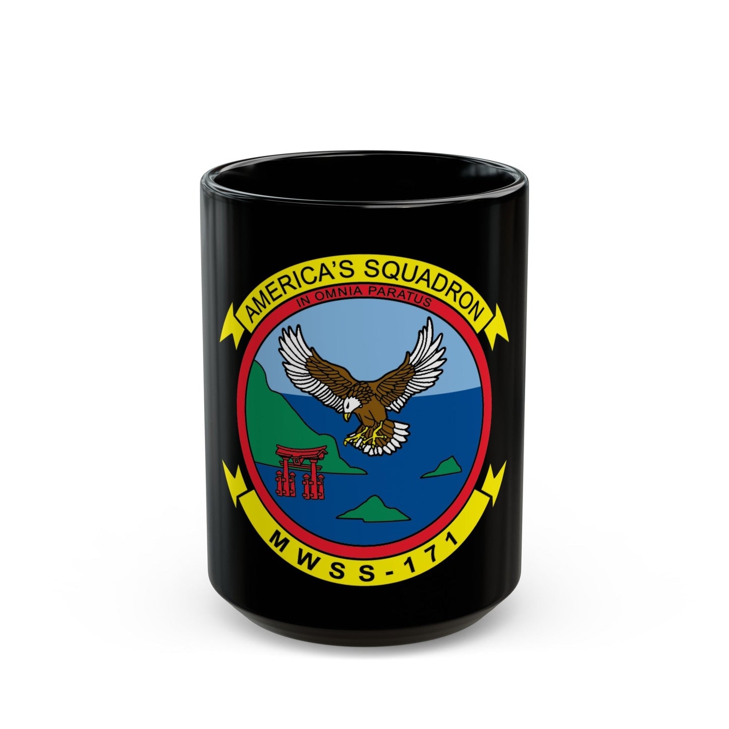 MWSS 171 America (USMC) Black Coffee Mug-15oz-The Sticker Space