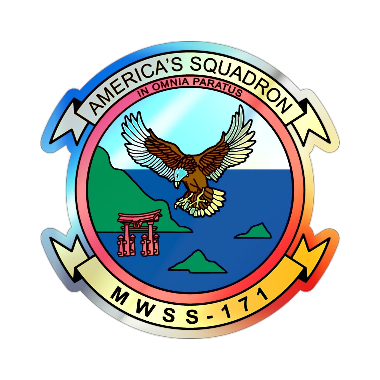 MWSS 171 America (USMC) Holographic STICKER Die-Cut Vinyl Decal-2 Inch-The Sticker Space