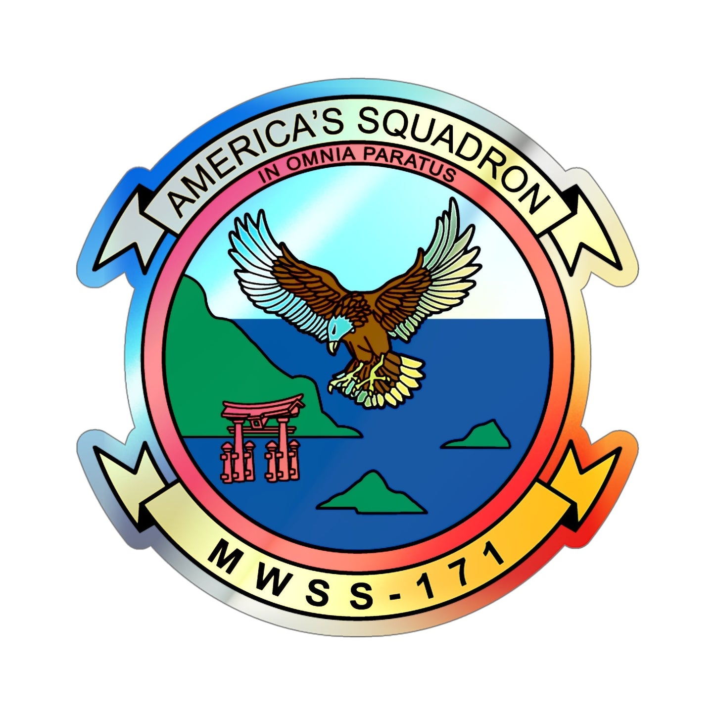 MWSS 171 America (USMC) Holographic STICKER Die-Cut Vinyl Decal-6 Inch-The Sticker Space