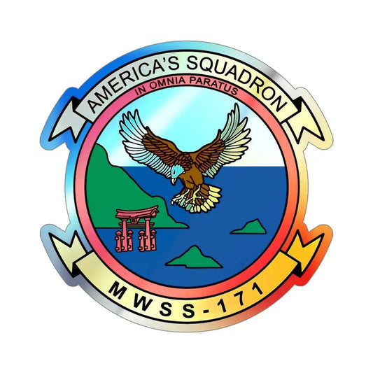 MWSS 171 America (USMC) Holographic STICKER Die-Cut Vinyl Decal 6 Inch Holographic - The Sticker Space