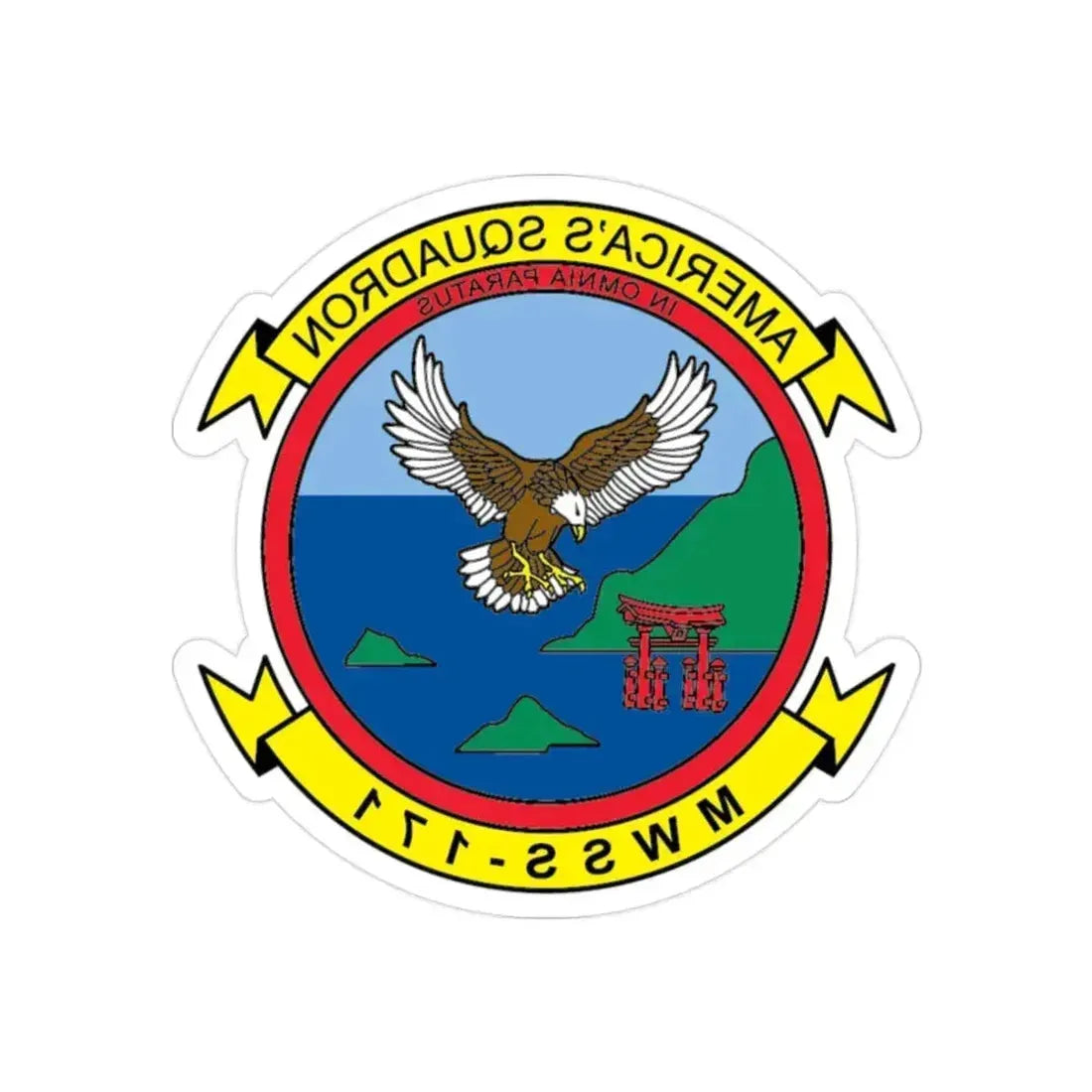 MWSS 171 America (USMC) REVERSE PRINT Transparent Die-Cut STICKER 2 Inch Die-Cut Transparent - The Sticker Space