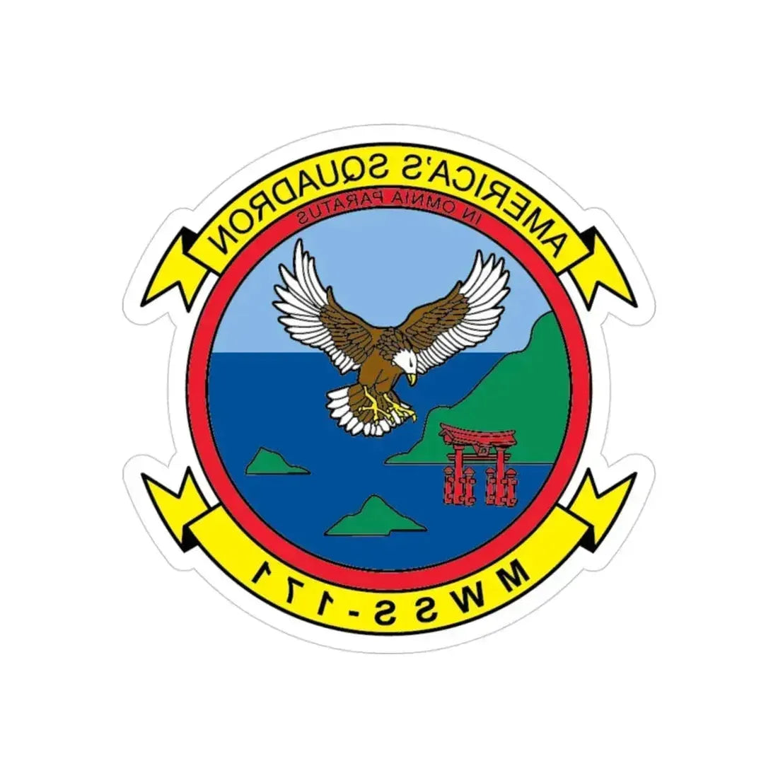 MWSS 171 America (USMC) REVERSE PRINT Transparent Die-Cut STICKER 3 Inch Die-Cut Transparent - The Sticker Space