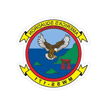 MWSS 171 America (USMC) REVERSE PRINT Transparent Die-Cut STICKER 3 Inch Die-Cut Transparent - The Sticker Space