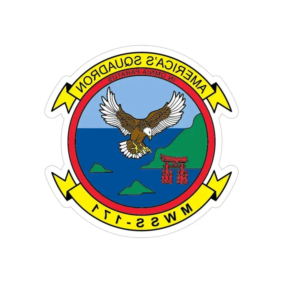 MWSS 171 America (USMC) REVERSE PRINT Transparent Die-Cut STICKER 5 Inch Die-Cut Transparent - The Sticker Space