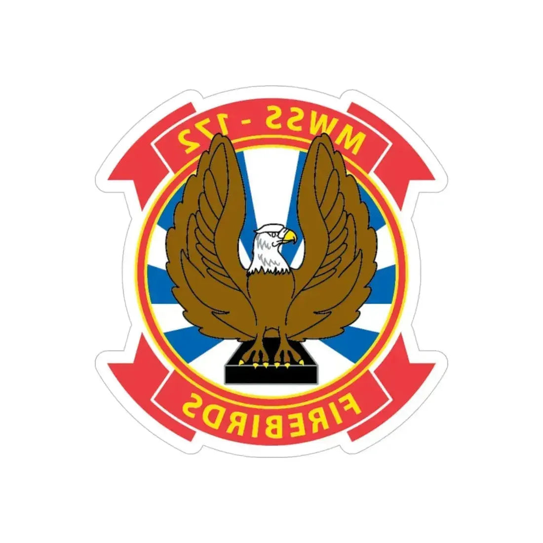 MWSS 172 Firebirds (USMC) REVERSE PRINT Transparent Die-Cut STICKER 4 Inch Die-Cut Transparent - The Sticker Space