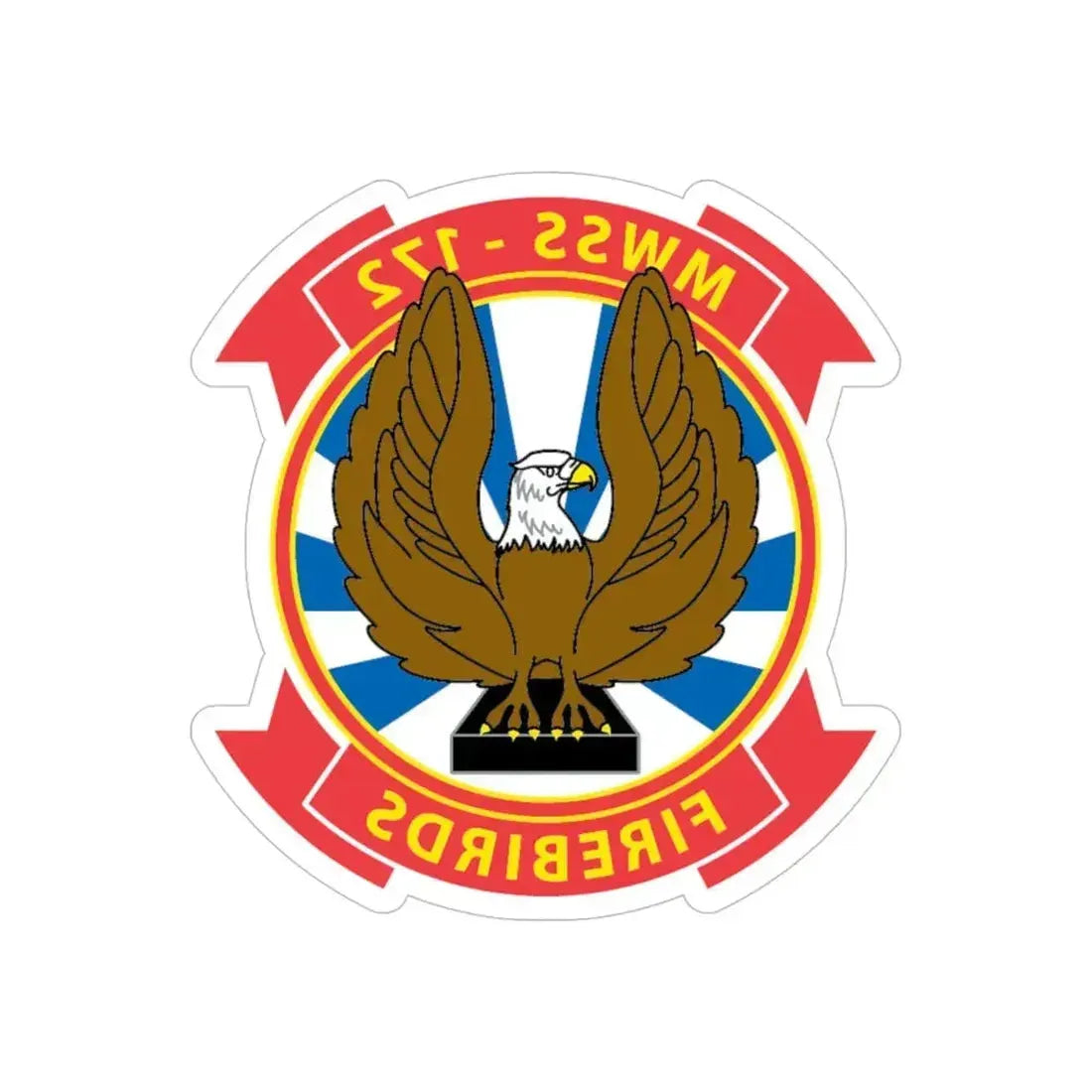 MWSS 172 Firebirds (USMC) REVERSE PRINT Transparent Die-Cut STICKER 5 Inch Die-Cut Transparent - The Sticker Space