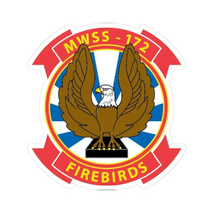 MWSS 172 Firebirds (USMC) STICKER Vinyl Kiss-Cut Decal 3 Inch White - The Sticker Space