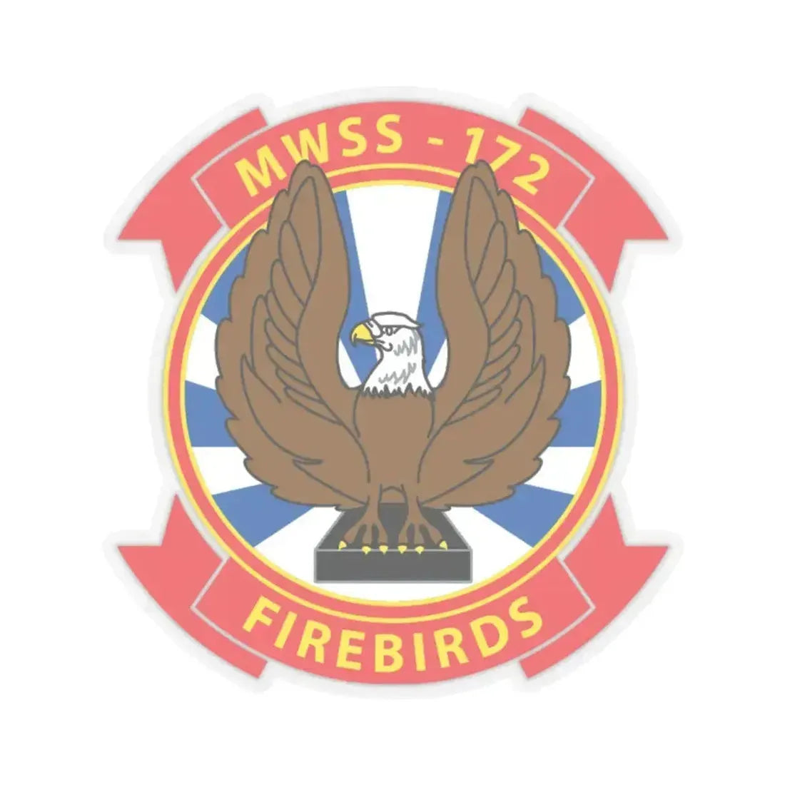 MWSS 172 Firebirds (USMC) STICKER Vinyl Kiss-Cut Decal 4 Inch Transparent - The Sticker Space