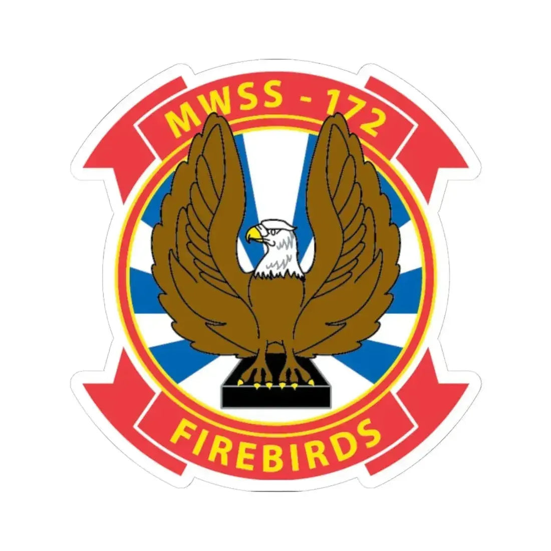 MWSS 172 Firebirds (USMC) STICKER Vinyl Kiss-Cut Decal 6 Inch White - The Sticker Space
