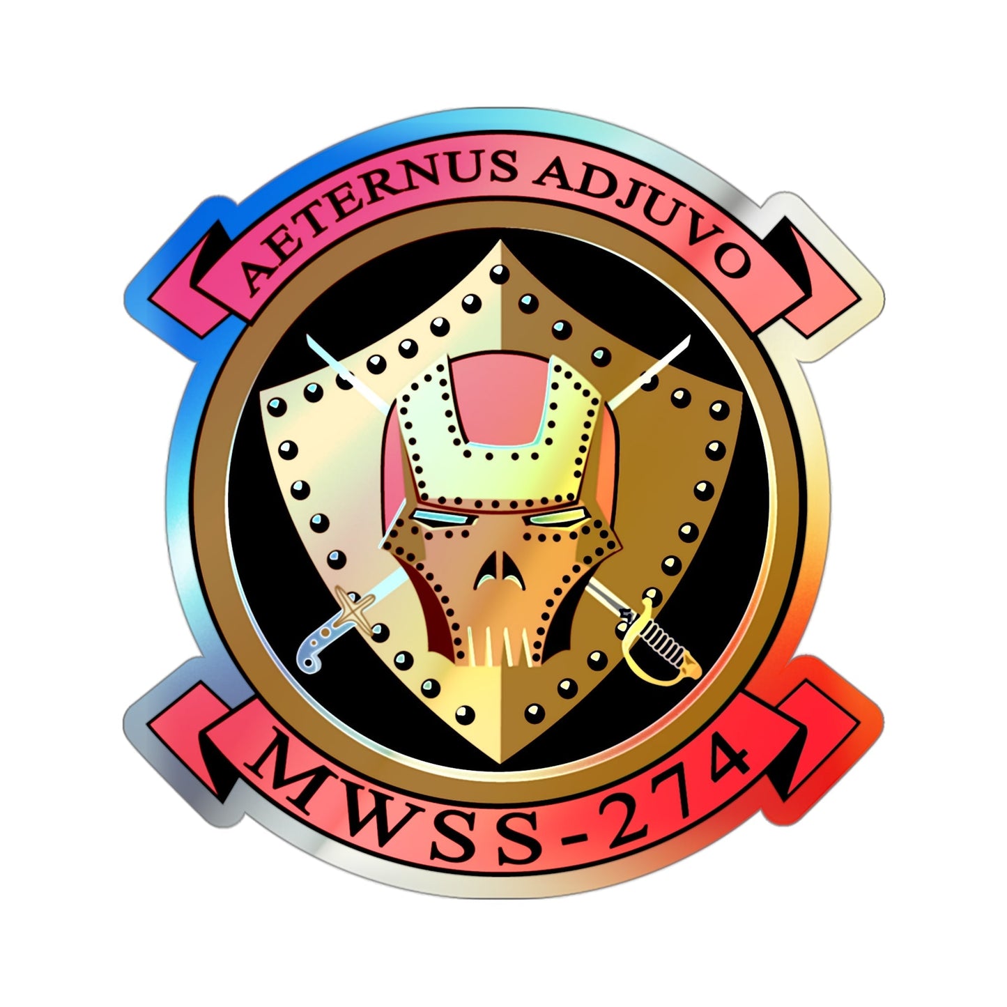 MWSS 274 Marine Wing Support Sq 274 (USMC) Holographic STICKER Die-Cut Vinyl Decal-3 Inch-The Sticker Space