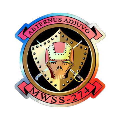 MWSS 274 Marine Wing Support Sq 274 (USMC) Holographic STICKER Die-Cut Vinyl Decal-3 Inch-The Sticker Space