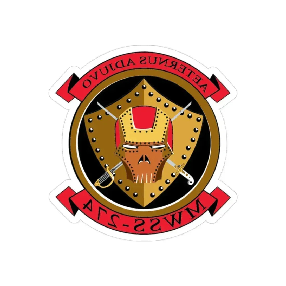 MWSS 274 Marine Wing Support Sq 274 (USMC) REVERSE PRINT Transparent Die-Cut STICKER 2 Inch Die-Cut Transparent - The Sticker Space